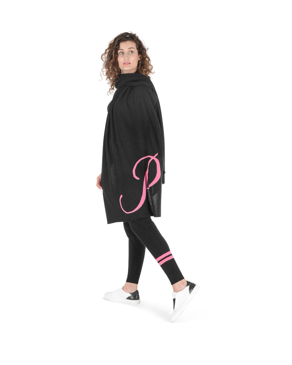 Sciarpa monogrammata Dee Ocleppo DEAN VILLAGE BLACK P