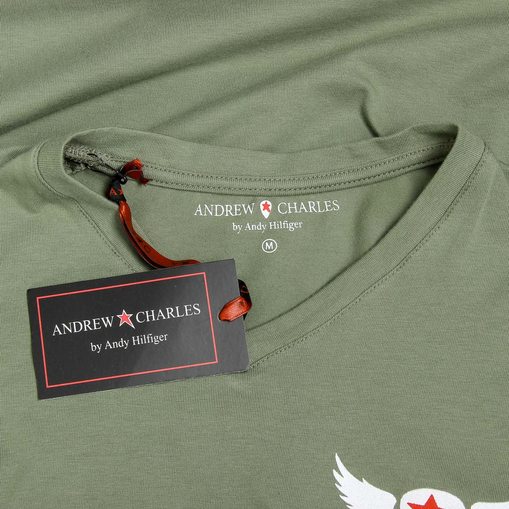 Andrew Charles Maglietta da uomo a maniche corte con scollo a V, verde KENAN