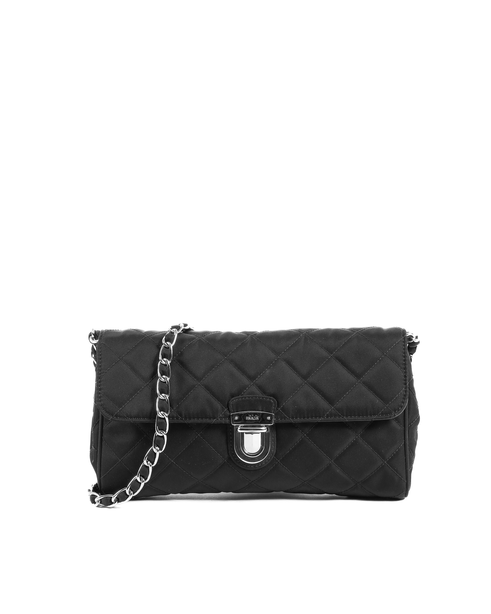Borsa Prada Clutch BP0584 nera Impuntu Tessuto