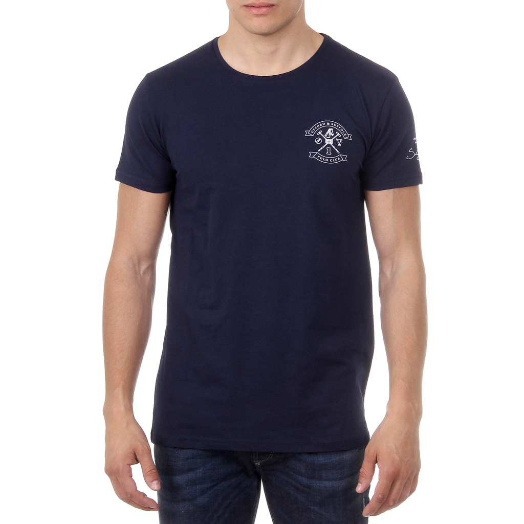 T-shirt da uomo Ufford & Suffolk Polo Club a maniche corte con scollo tondo US028 BLU NAVY
