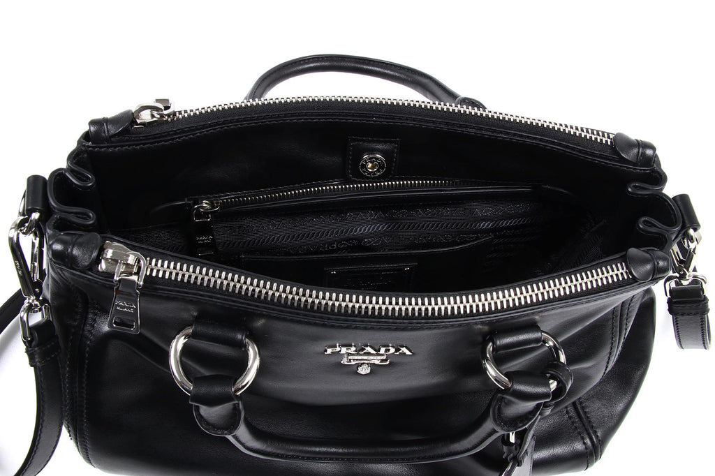 Borsa shopping tote Prada BN2866 Nero Soft Calf
