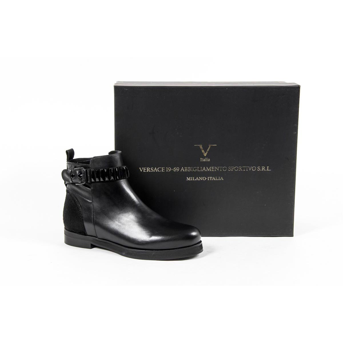 V 1969 Italia Womens Ankle Boot B2331 VIT CAV CAM NERO