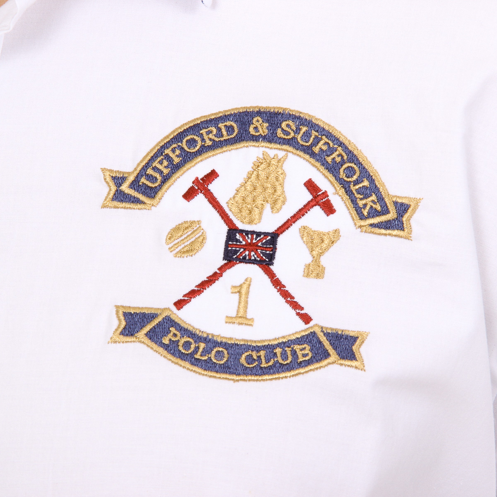 Ufford & Suffolk Polo Club Camicia da uomo a maniche lunghe US010 BIANCO