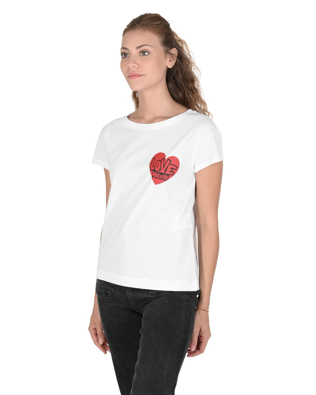 T-shirt da donna Love Moschino W 4 F30 3G M 3876 A00 BIANCO OTTICO