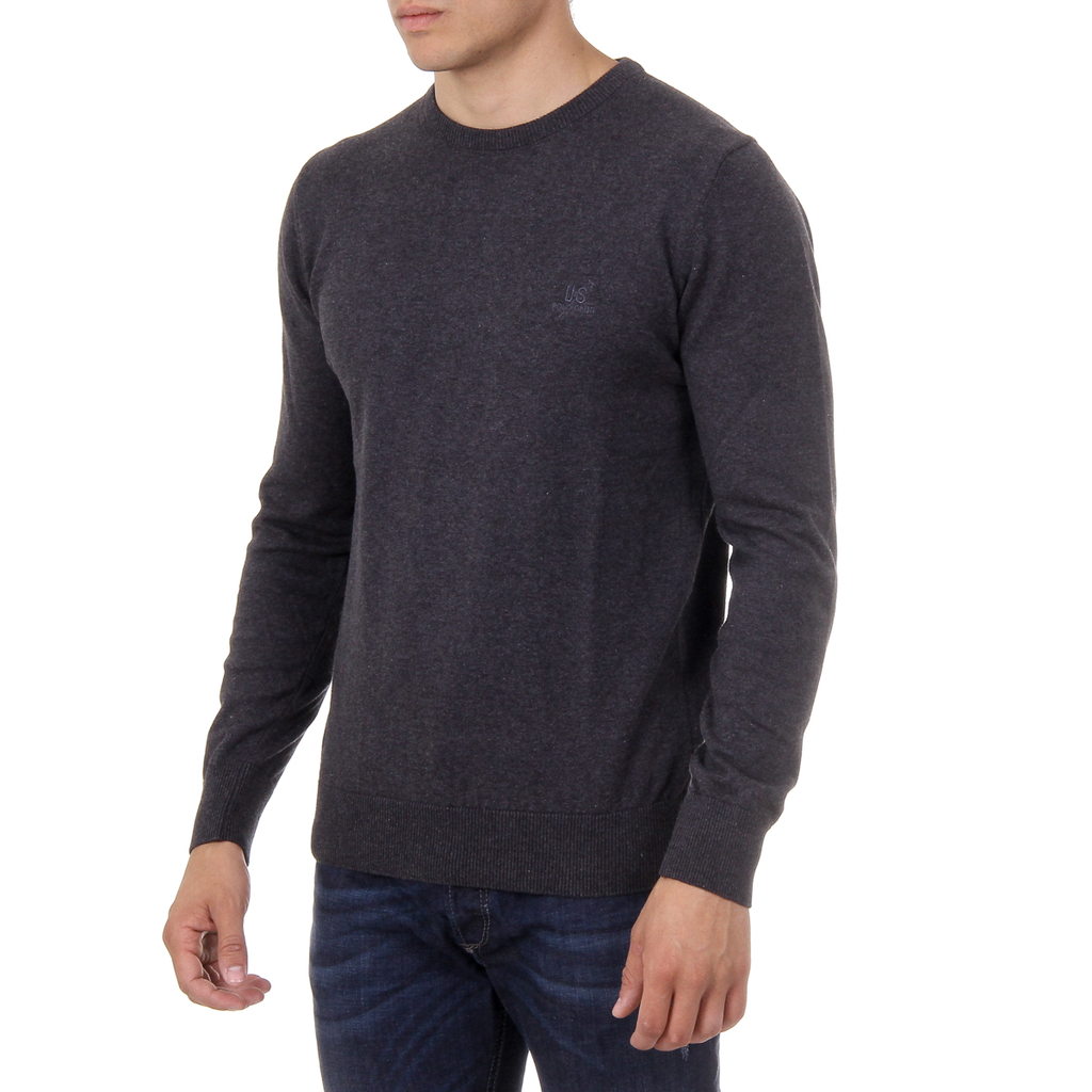 Maglione da uomo Ufford & Suffolk Polo Club a maniche lunghe con scollo rotondo PULLRUS100 ANTRACITE