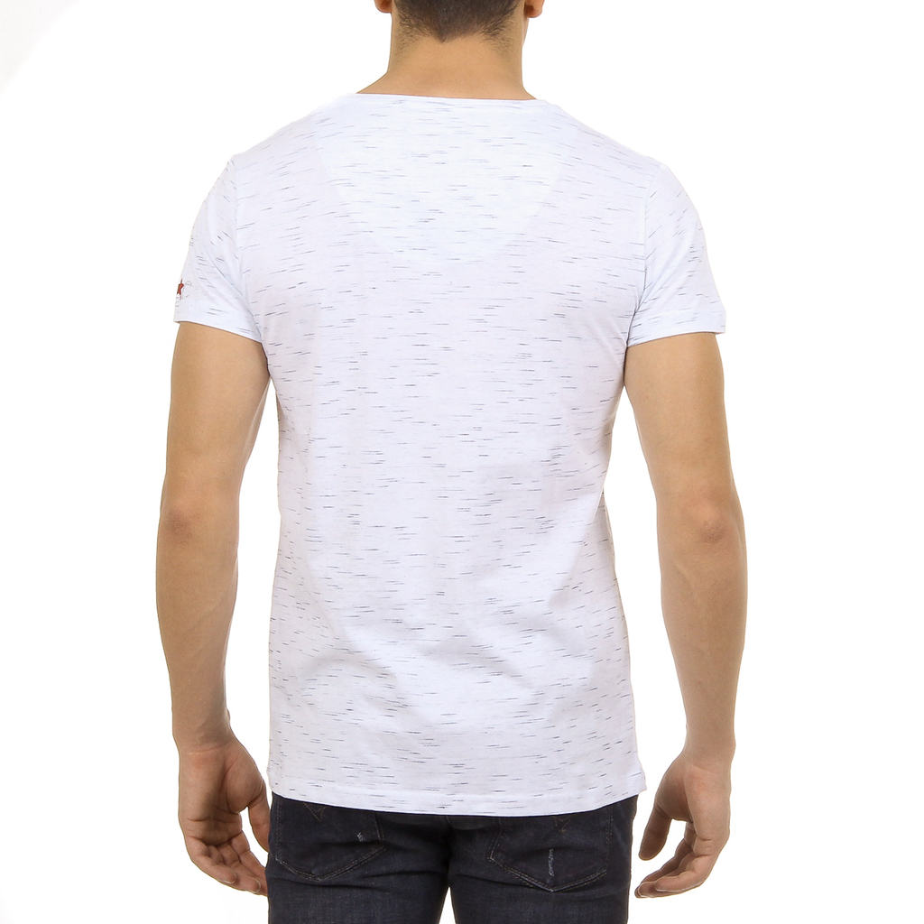 Andrew Charles T-shirt da uomo a maniche corte con scollo a V bianca CONNOR