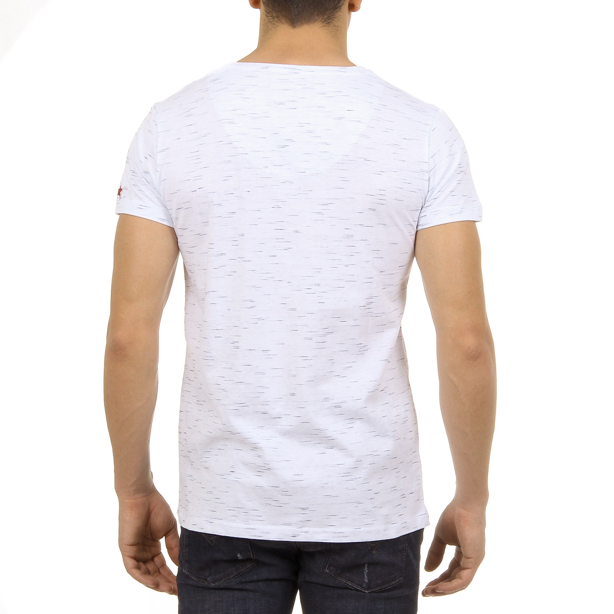 Andrew Charles T-shirt da uomo a maniche corte con scollo a V bianca CONNOR