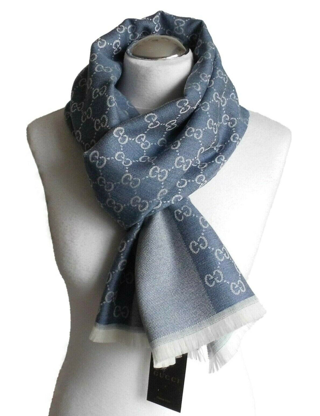 Gucci sciarpa uomo 40x180 azzurro