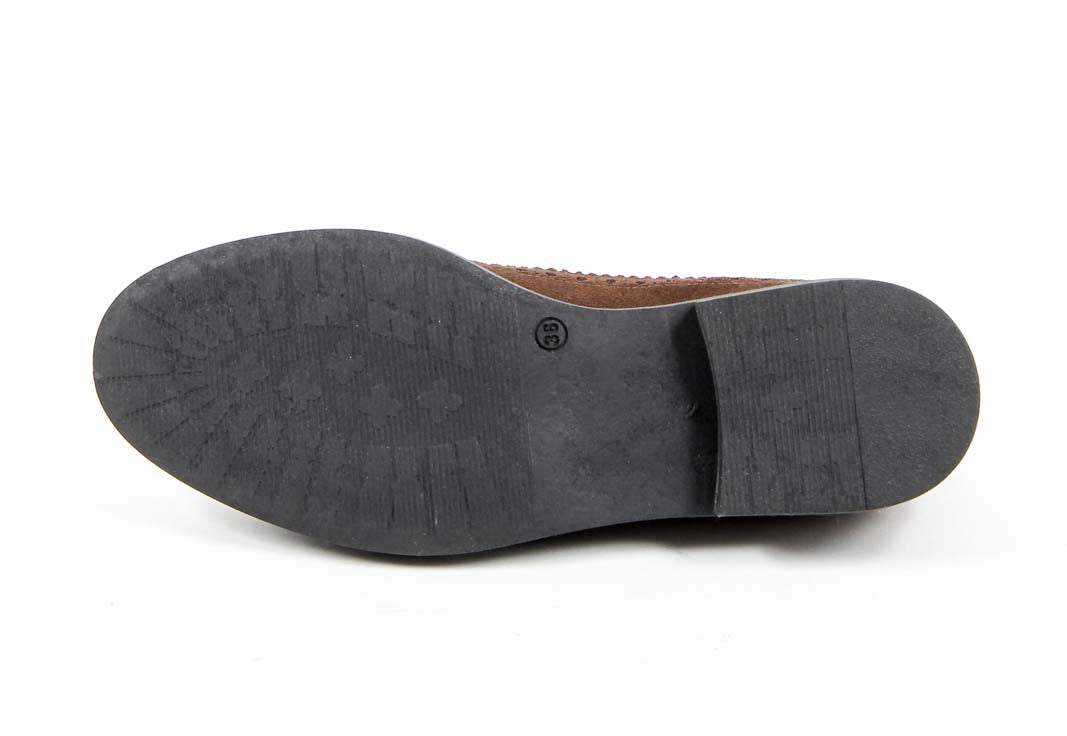 V 1969 Italia Scarpa Brogue Donna B1670 VELOUR COCCO T. MORO