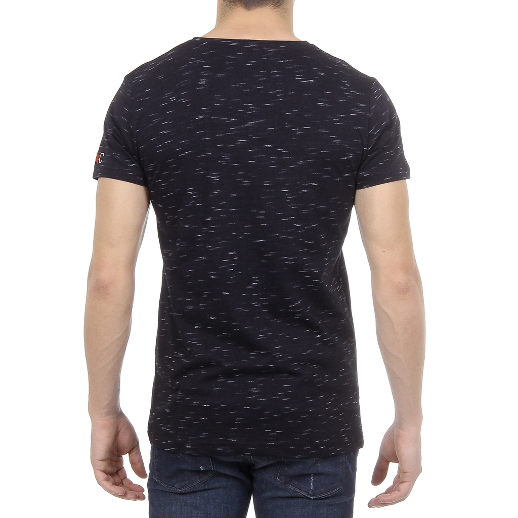Andrew Charles T-shirt da uomo a maniche corte con scollo a V nera CONNOR