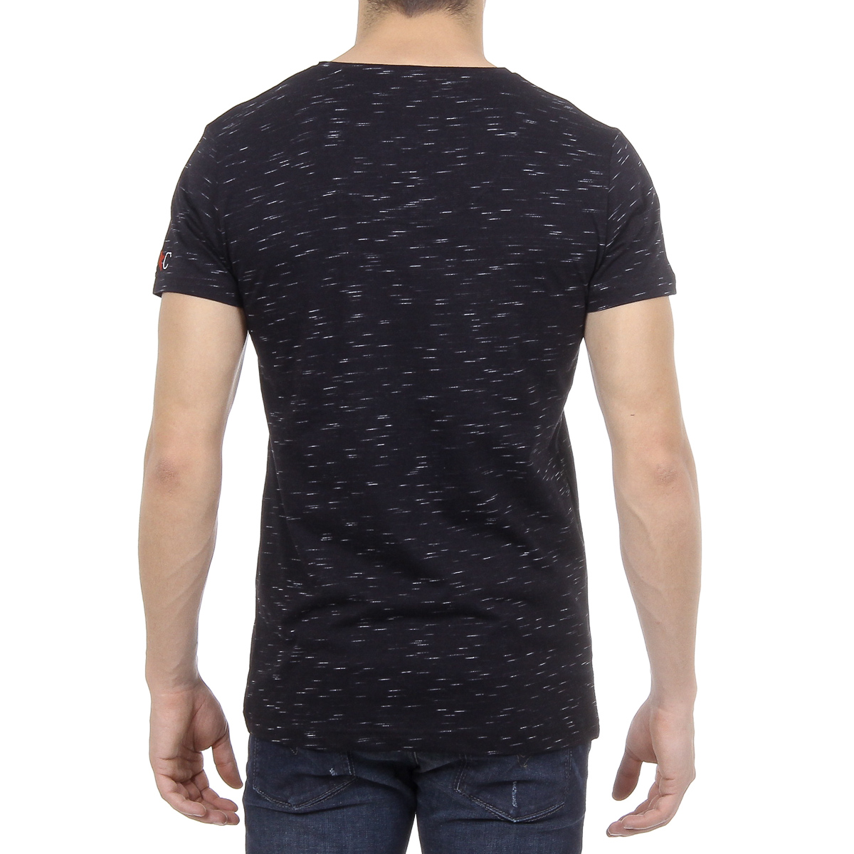 Andrew Charles T-shirt da uomo a maniche corte con scollo a V nera CONNOR