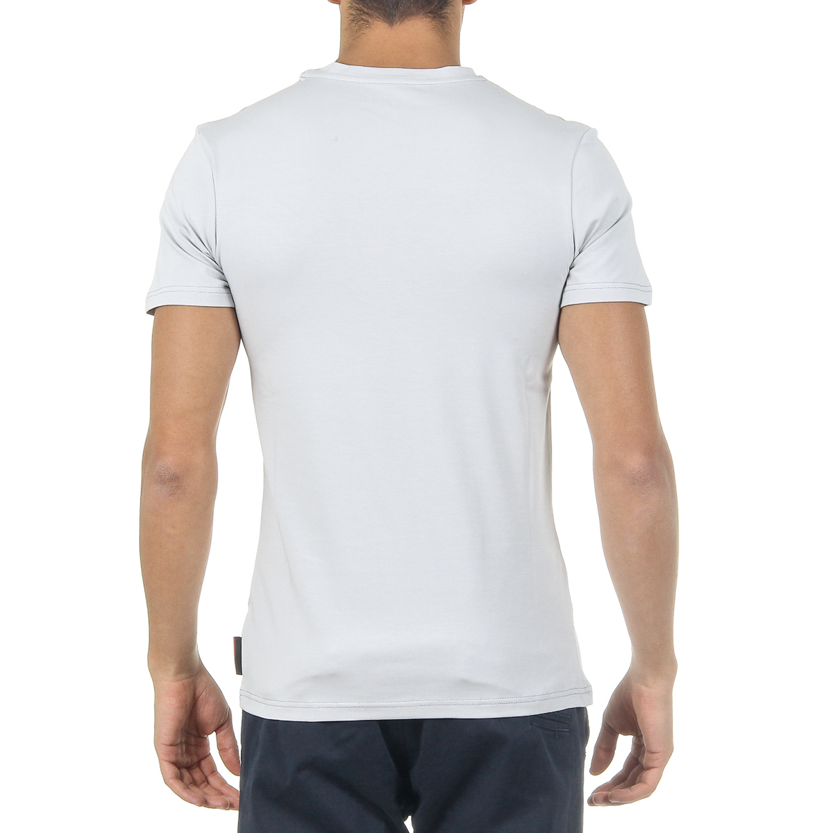 Andrew Charles T-shirt da uomo a maniche corte con scollo rotondo grigio chiaro KEITA