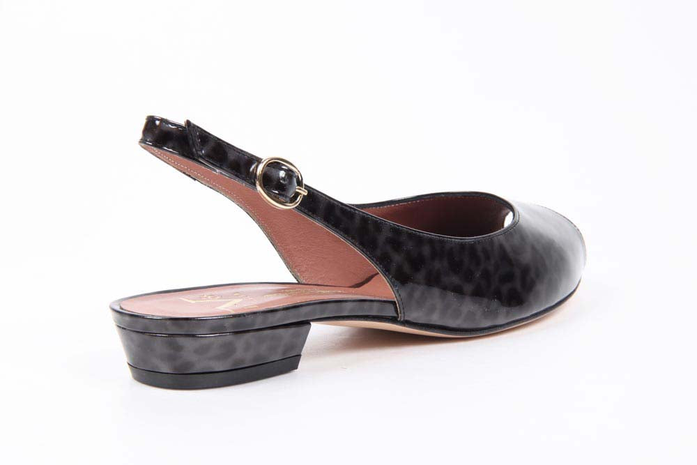 Sandalo Slingback da Donna V 1969 Italia 5485-STEFY PE PELLAME STAMPATO LEOPARDATO GR