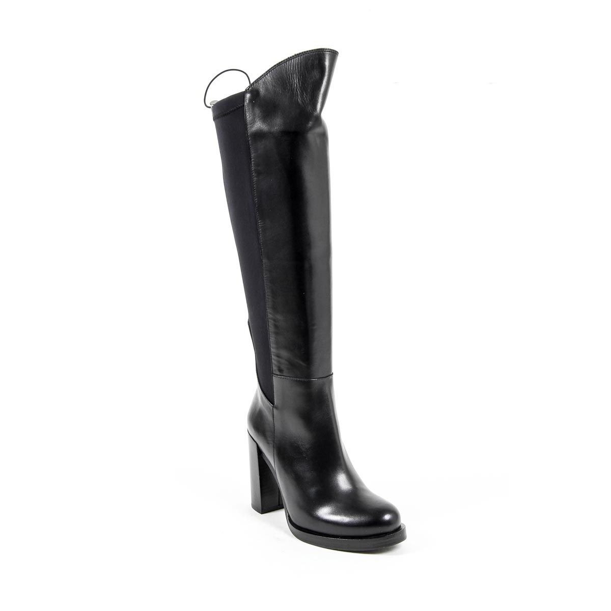Stivale alto da donna V 1969 Italia B2406 VITELLO NERO LICRA NERO