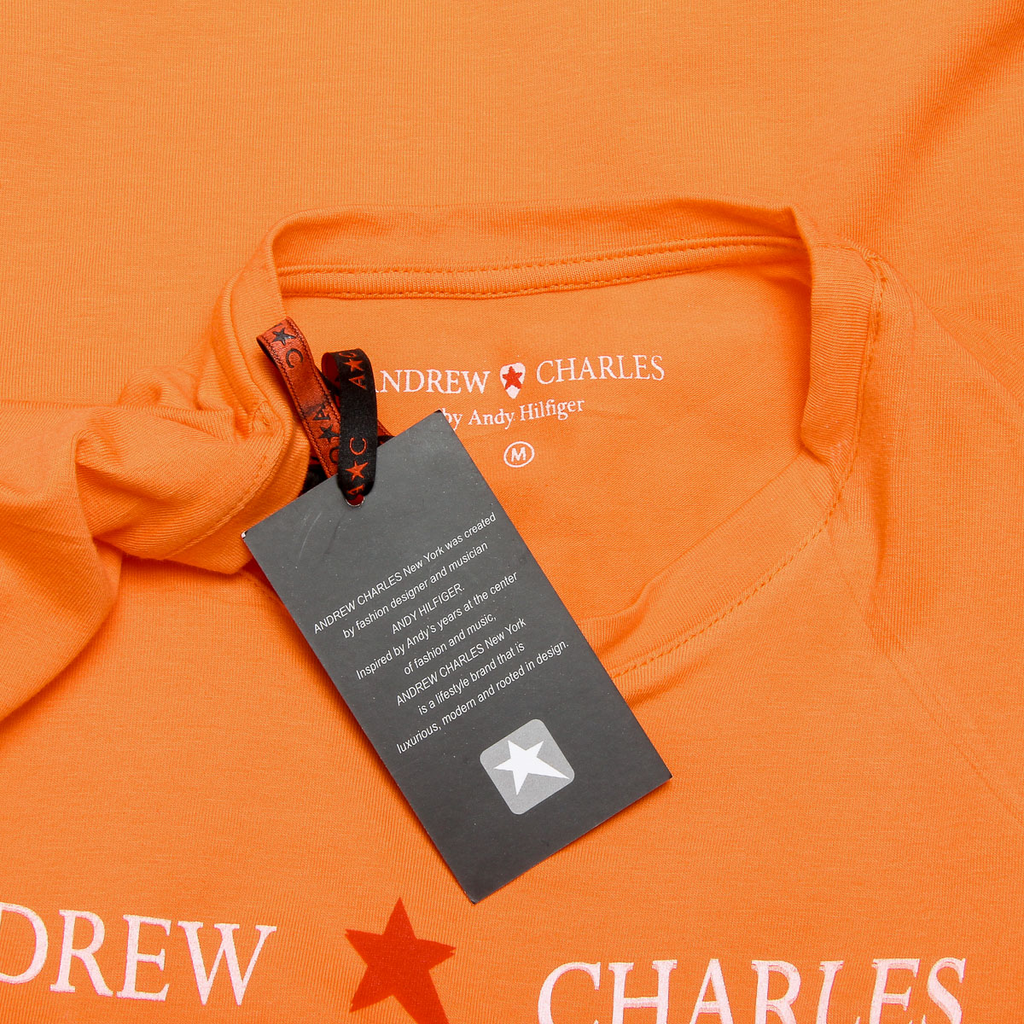 Andrew Charles T-shirt da uomo a maniche corte con scollo rotondo arancione KEITA