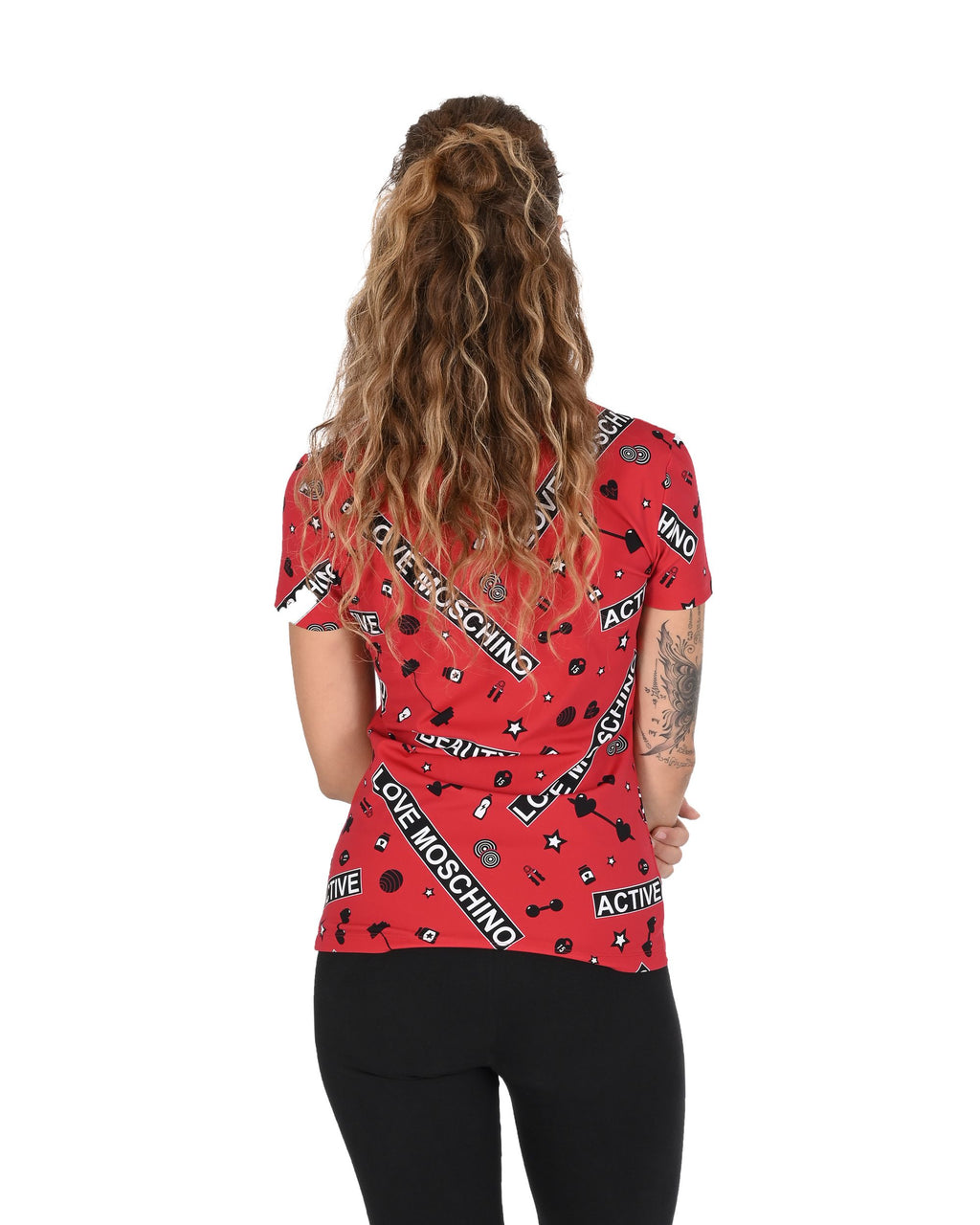 Love Moschino Womens T-Shirt W 4 H16 00 E 2166 0003 GYM FONDO ROSSO
