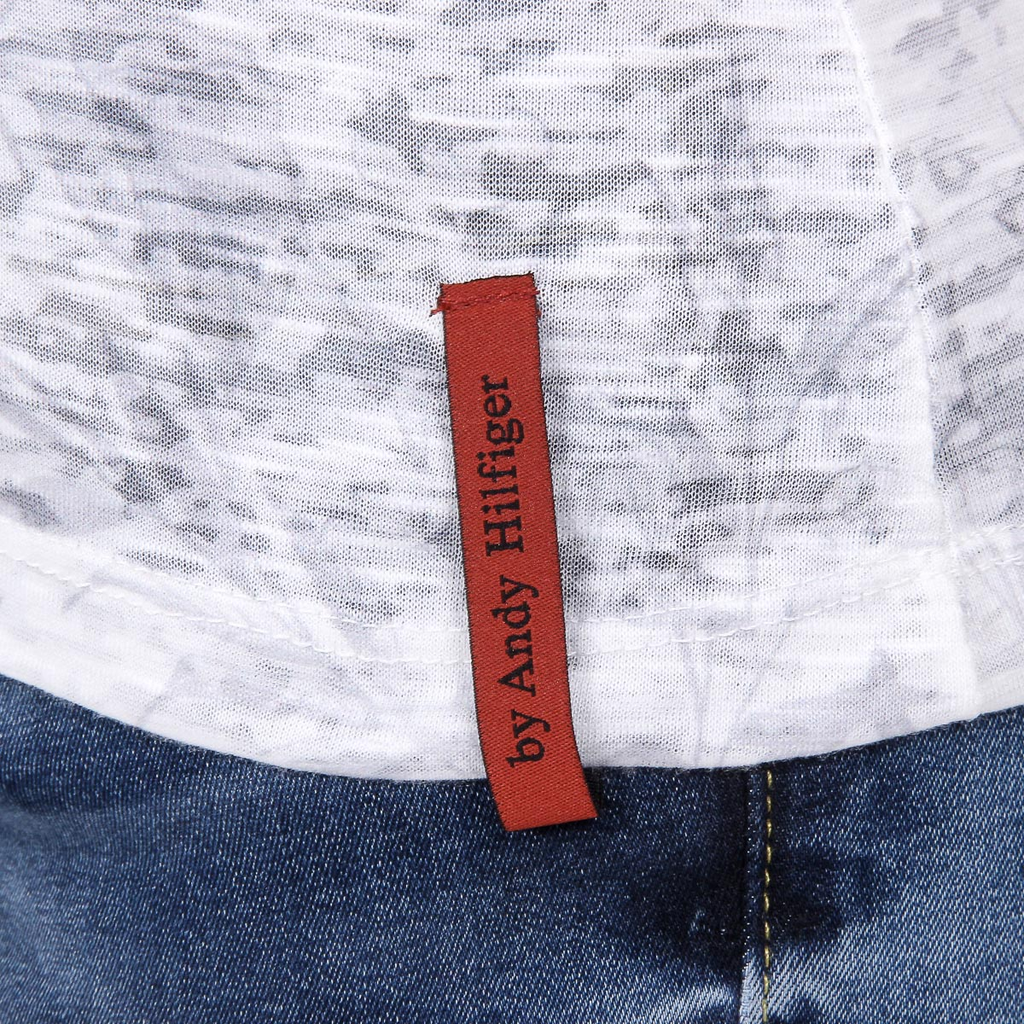 Andrew Charles T-shirt da donna a maniche corte con scollo a V bianca ALEXA