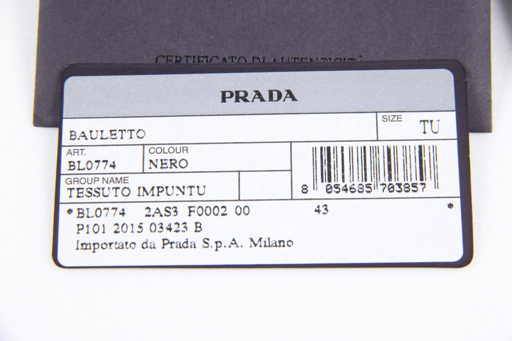 Borsa Prada trapuntata BL0774 Nero Tessuto Impuntu