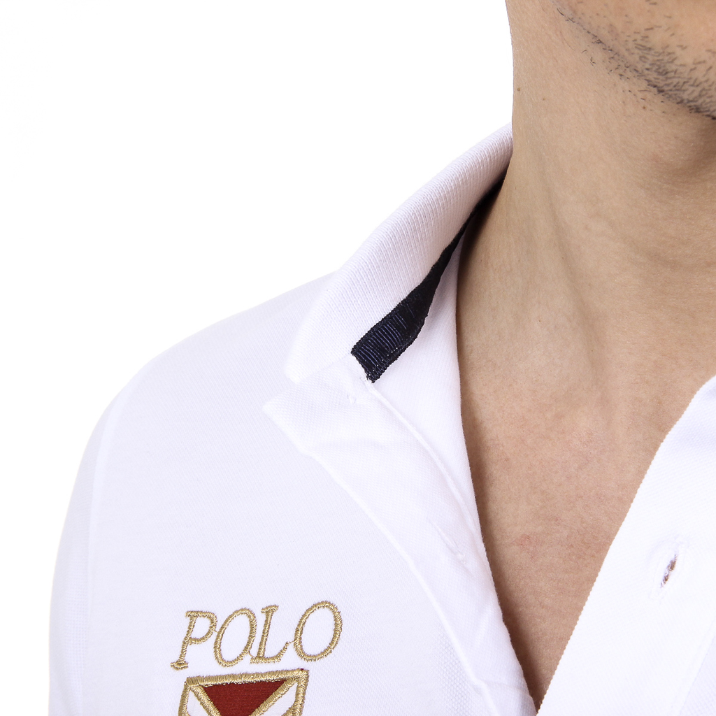 Polo da uomo a maniche corte Ufford & Suffolk Polo Club US007 BIANCO