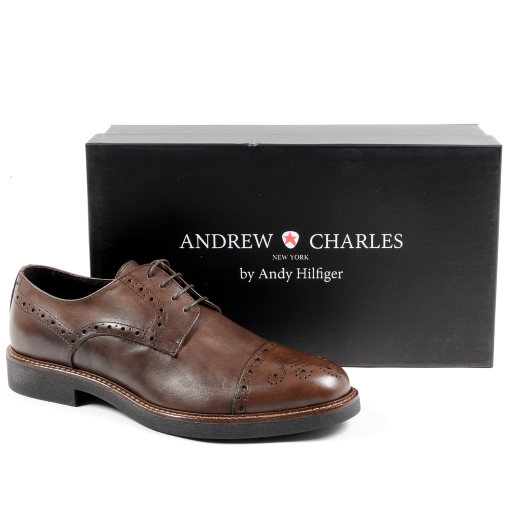 Andrew Charles Scarpa Brogue da Uomo Marrone LOU