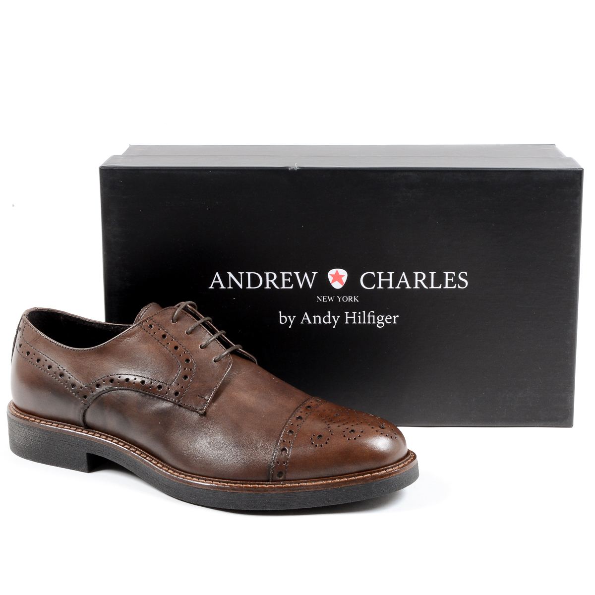 Andrew Charles Scarpa Brogue da Uomo Marrone LOU