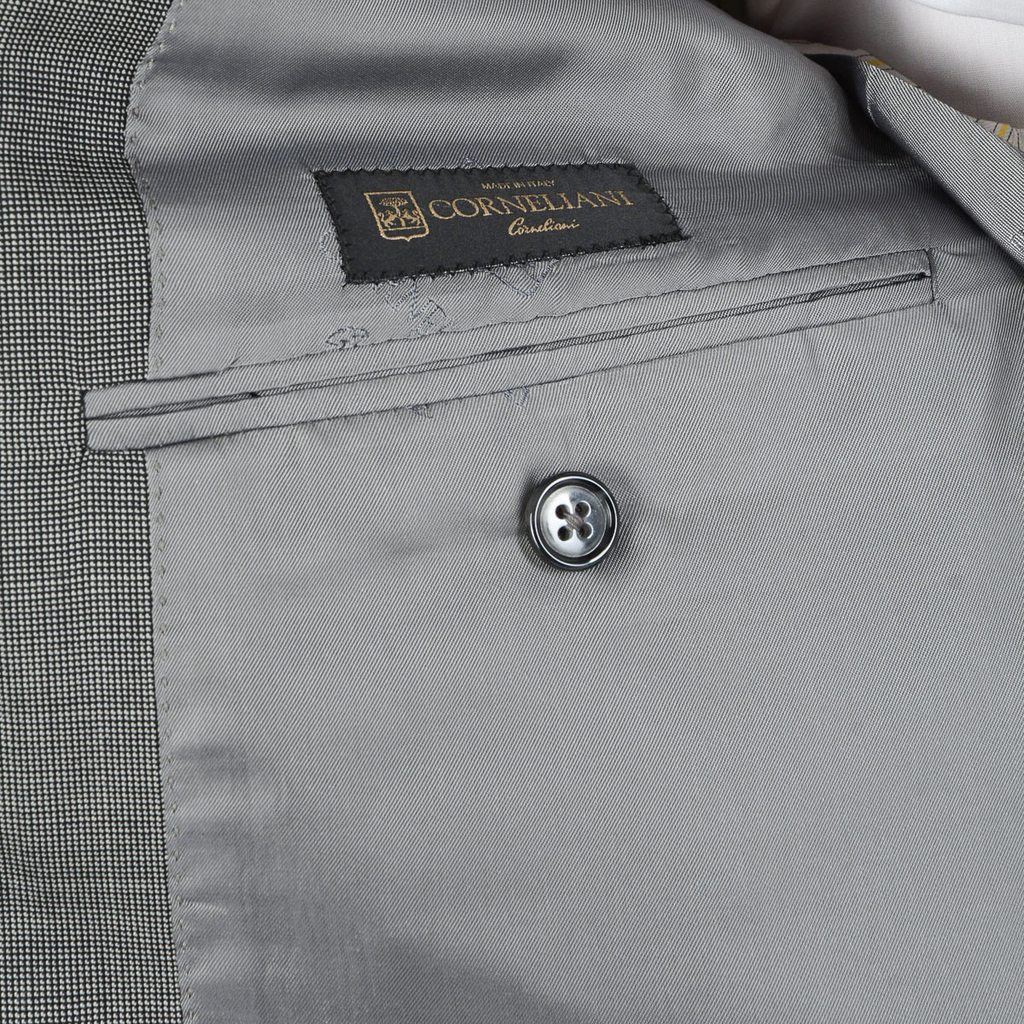 Abito da uomo Corneliani a maniche lunghe grigio Super 110's