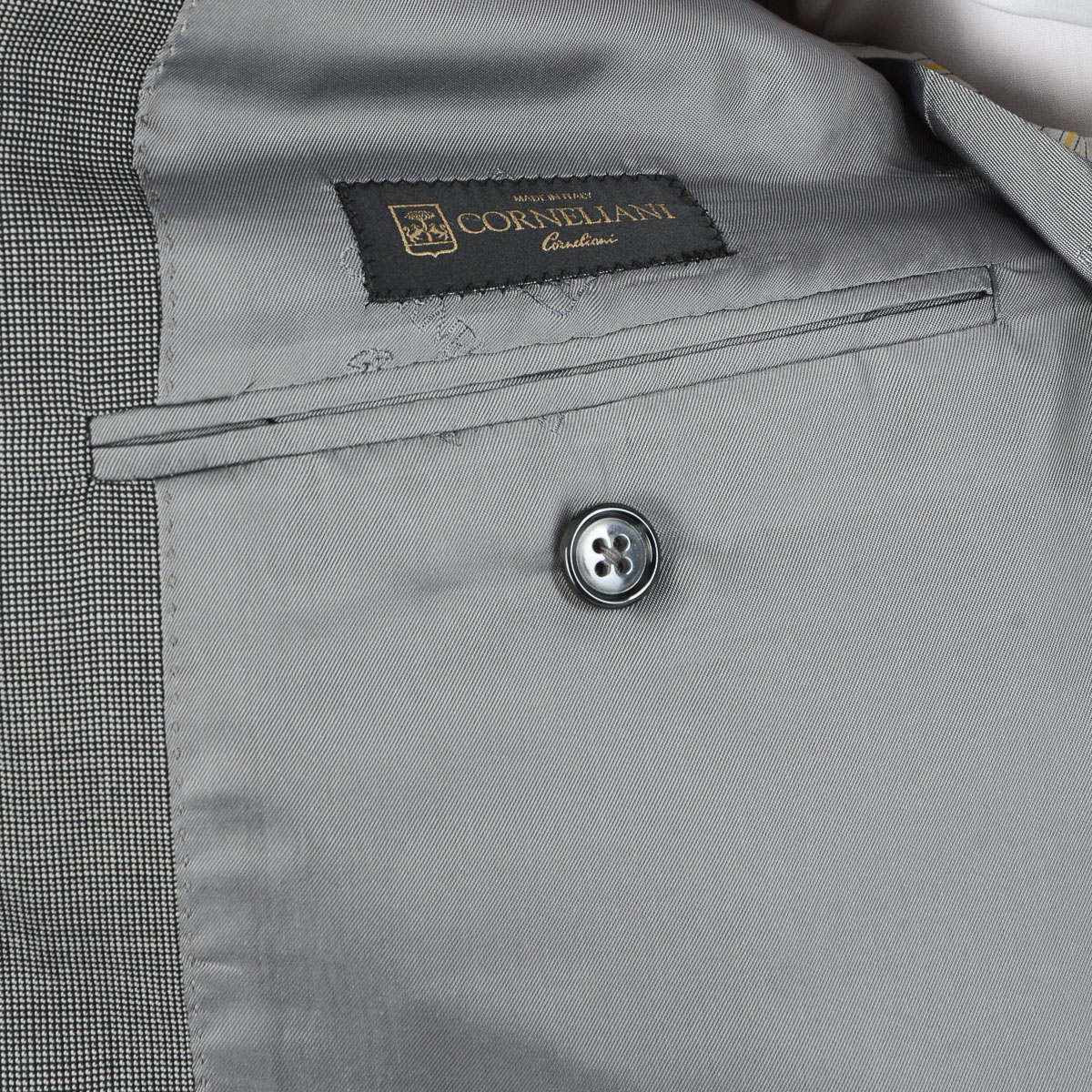 Abito da uomo Corneliani a maniche lunghe grigio Super 110's