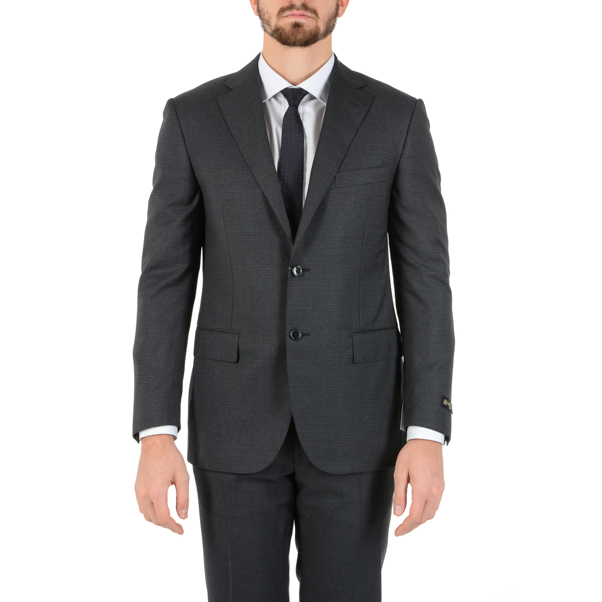 Corneliani Abito da uomo a maniche lunghe grigio scuro Super 130's