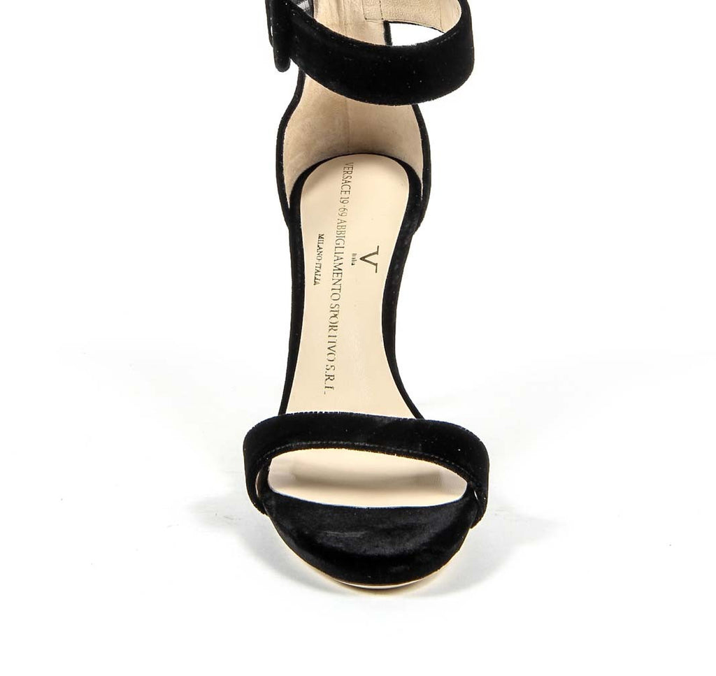 Sandalo con cinturino alla caviglia da donna V 1969 Italia 3124693 VELLUTO NERO
