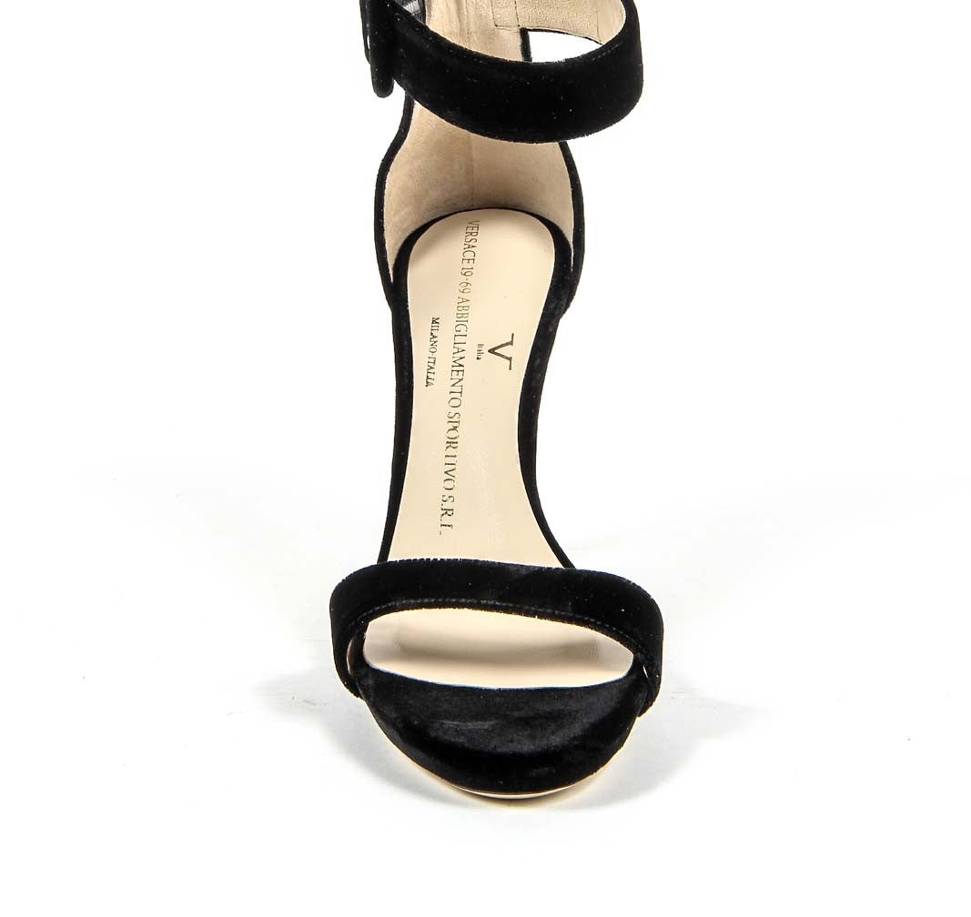 Sandalo con cinturino alla caviglia da donna V 1969 Italia 3124693 VELLUTO NERO