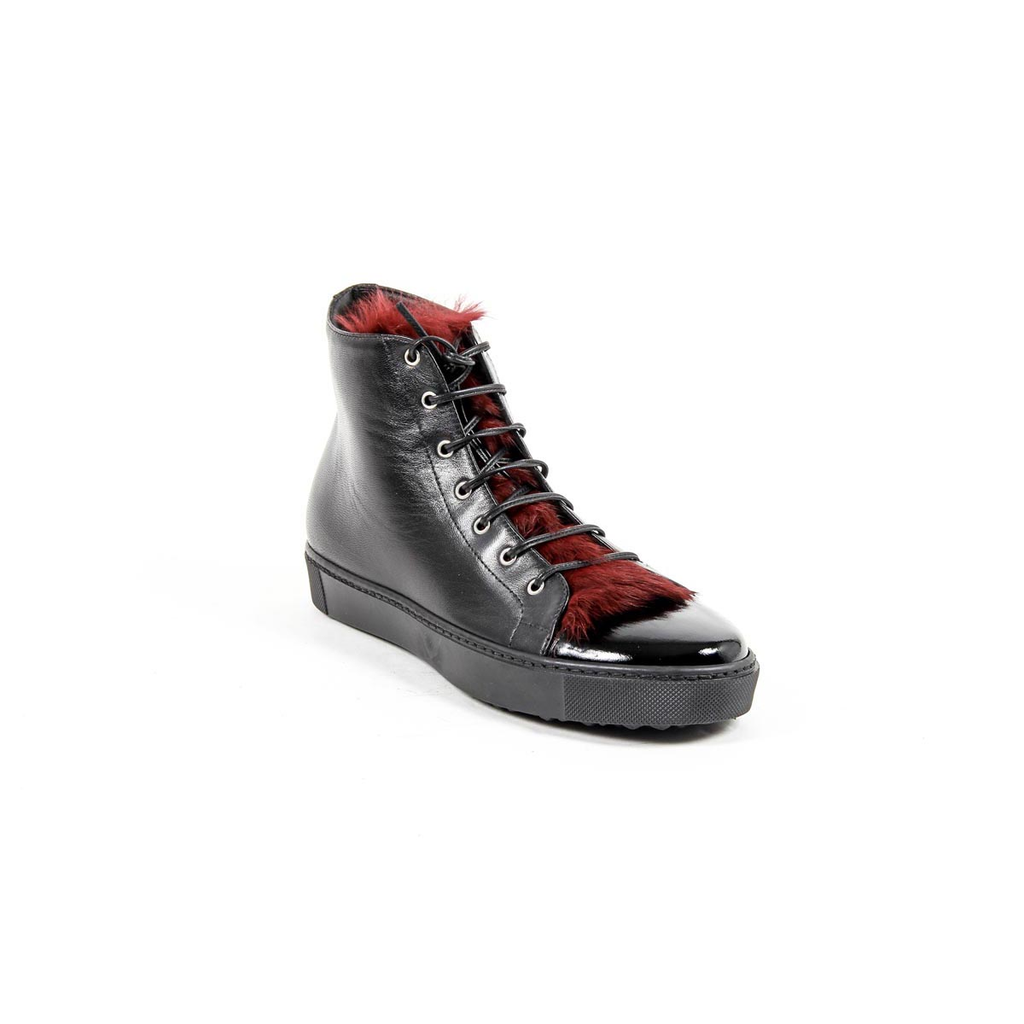 Sneaker Alta da Donna V 1969 Italia 312070 NAPPA NERO/VERNICE NERO