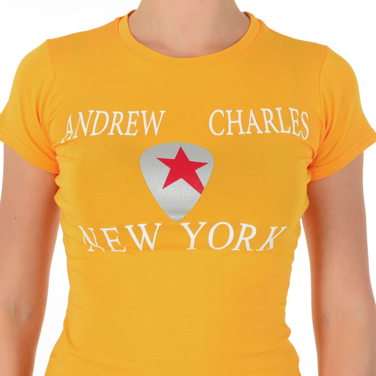 Andrew Charles By Andy Hilfiger T-shirt da donna TS501 03 1002 TARANA YELLOW S14