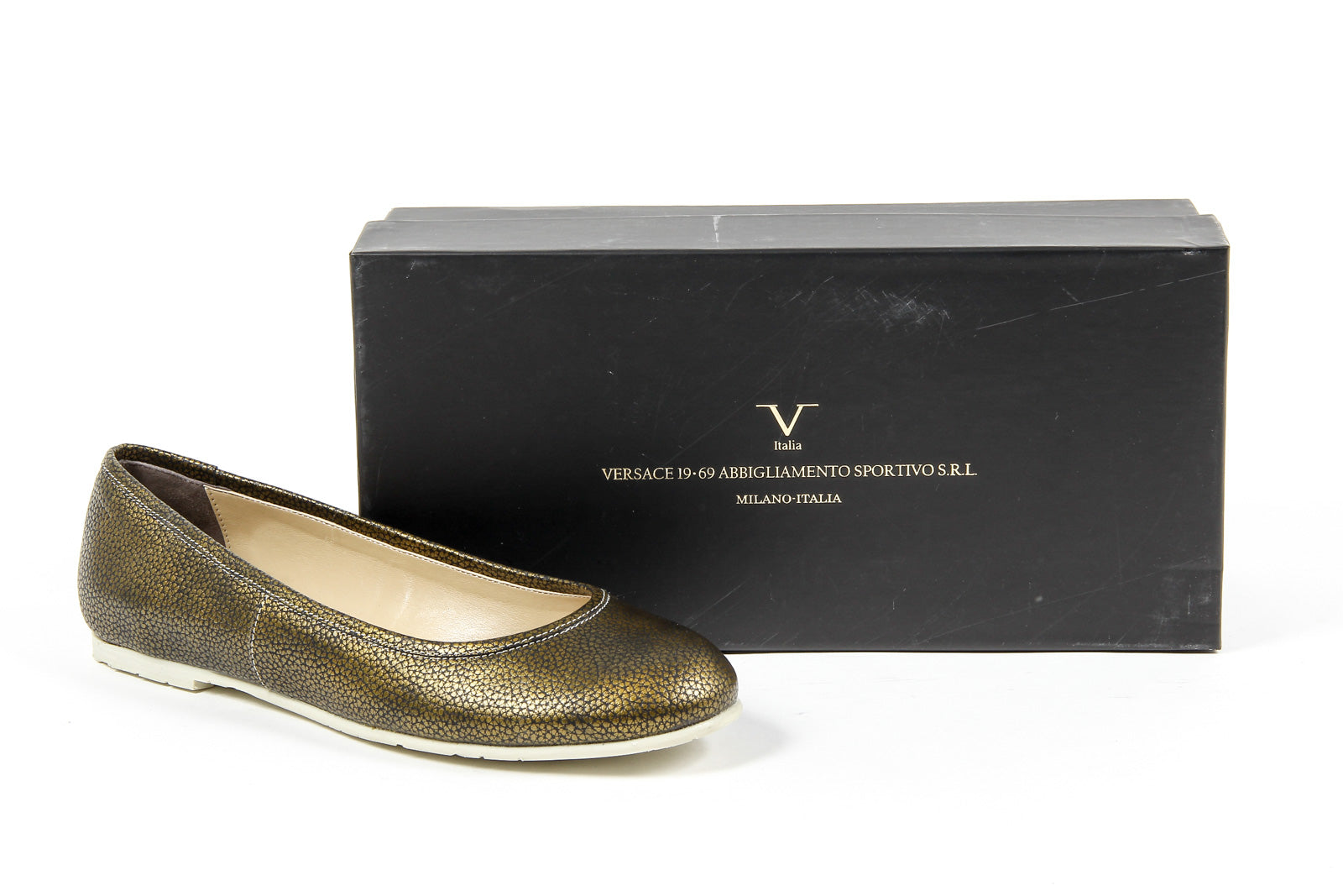 V 1969 Italia Ballerina da donna E08 TESSUTO ORO NERO