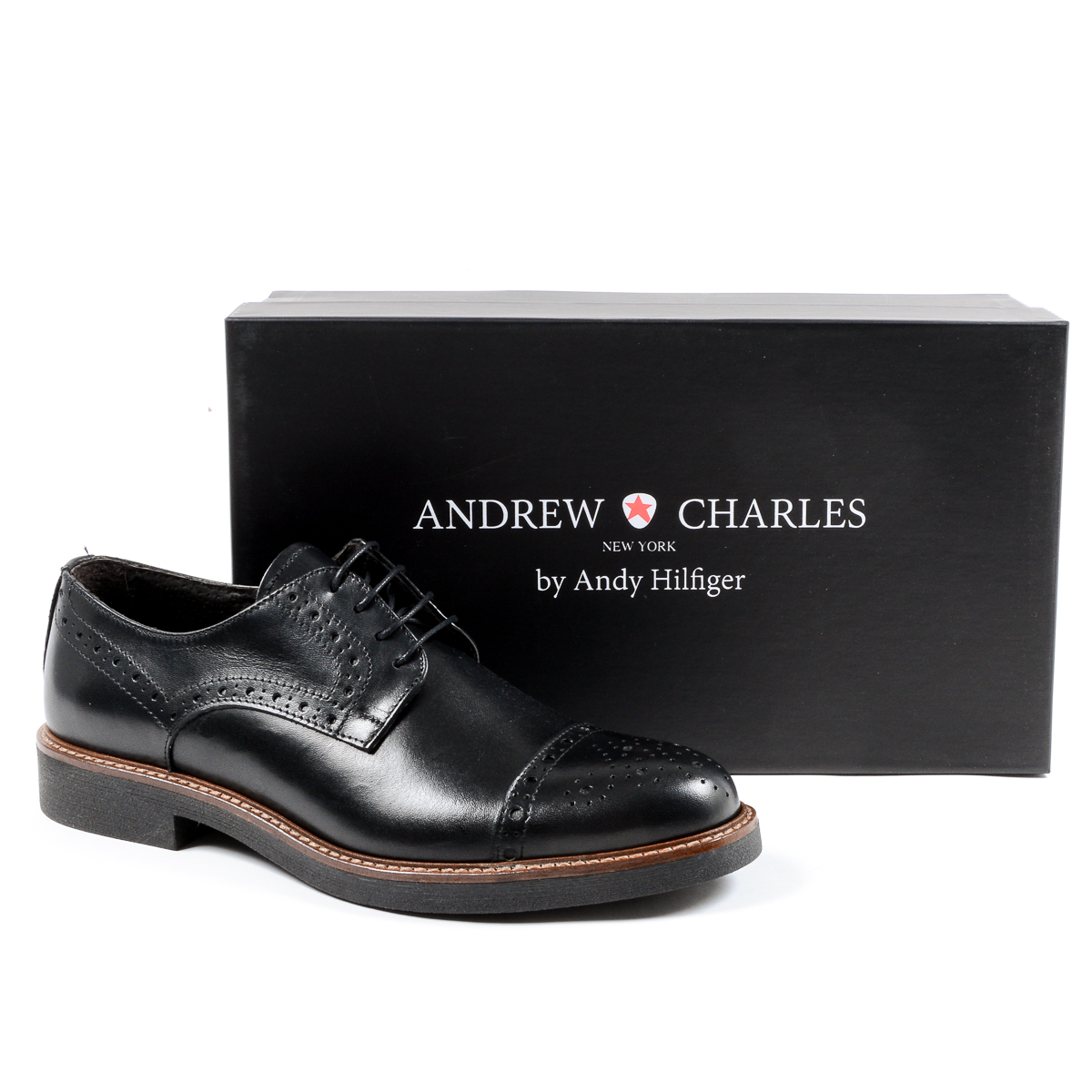Andrew Charles Scarpa Brogue da Uomo Nera LOU