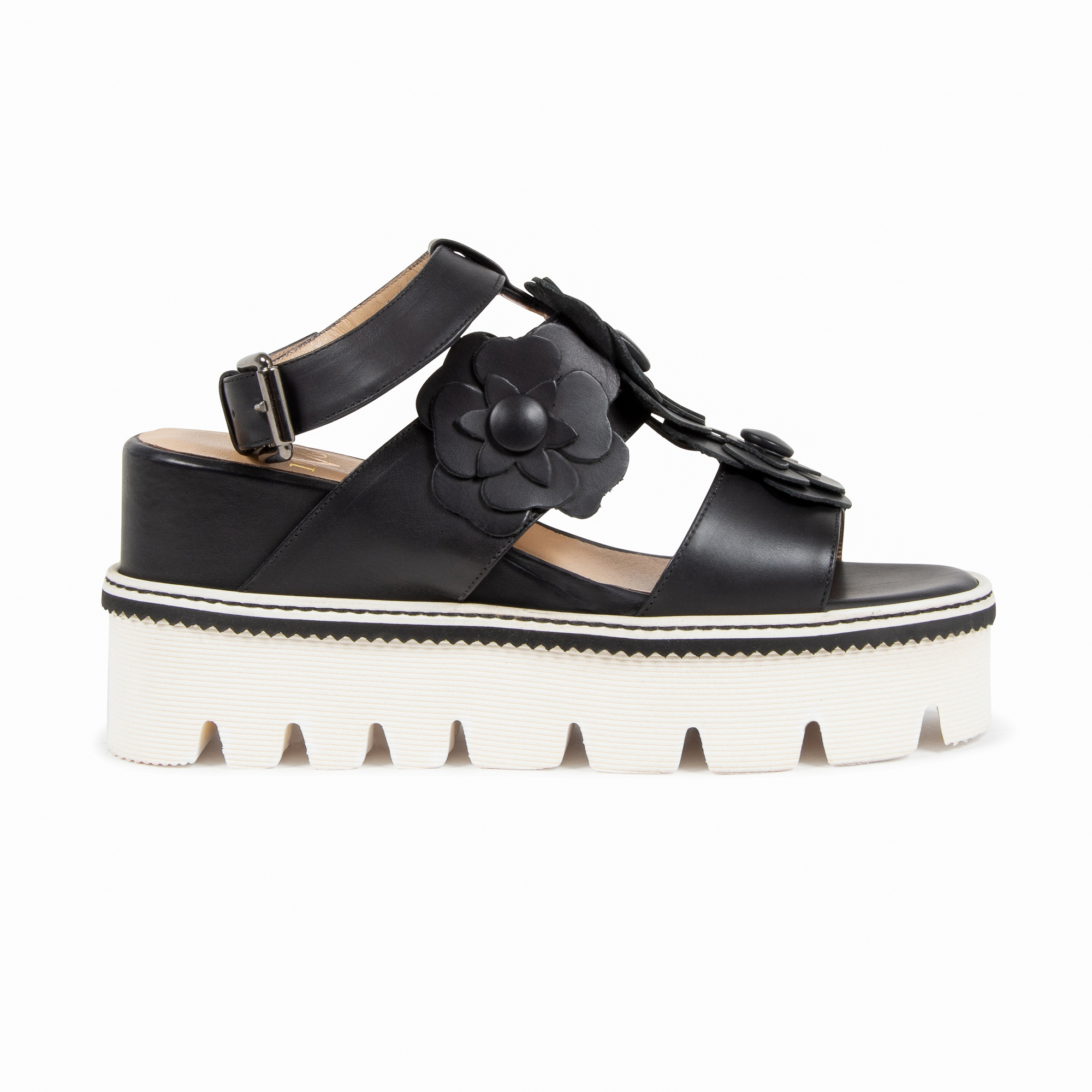 Sandalo Platform Donna V1969 Italia Nero B3042DO VIT PERGAMENA NERO