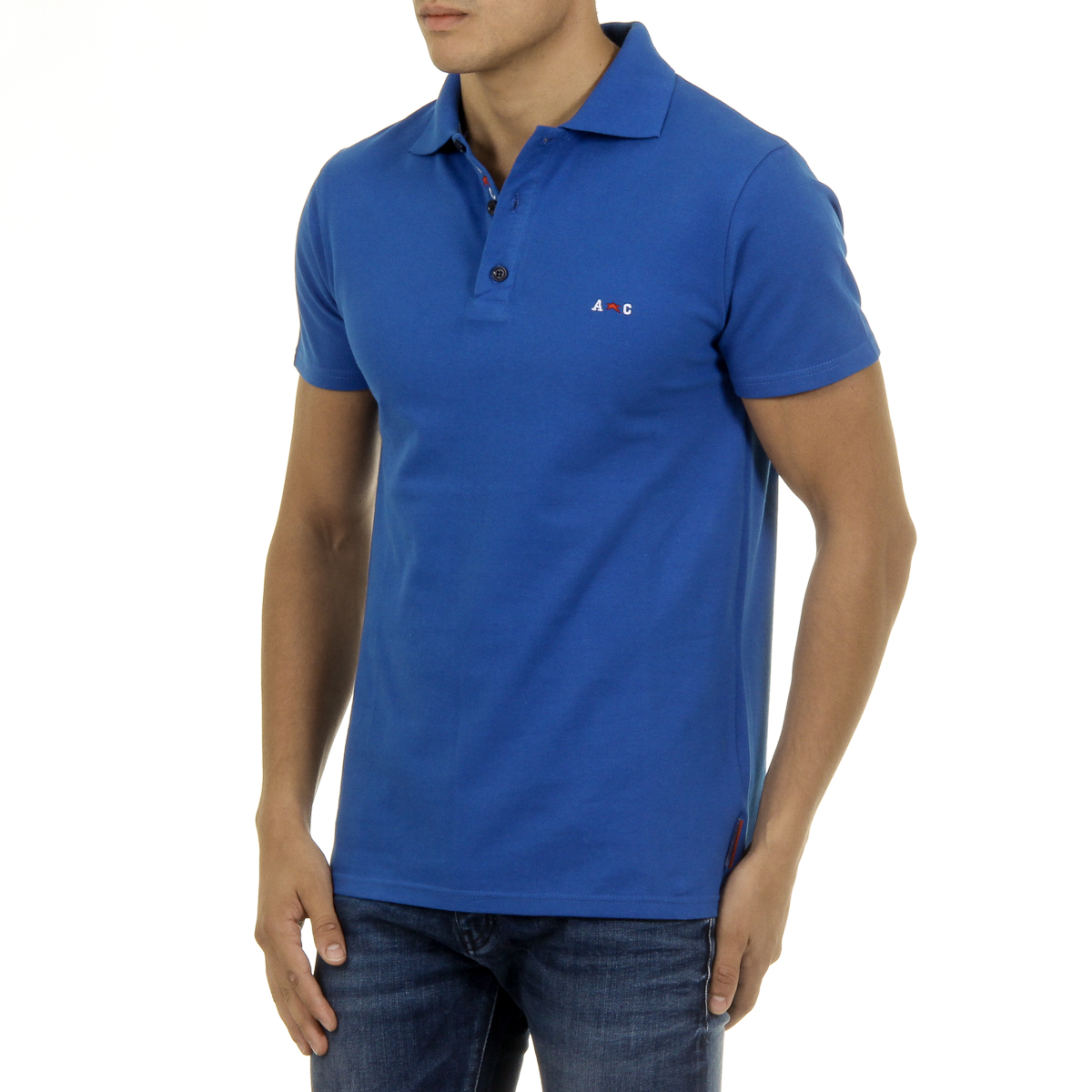 Andrew Charles Polo da uomo a maniche corte blu SEFU