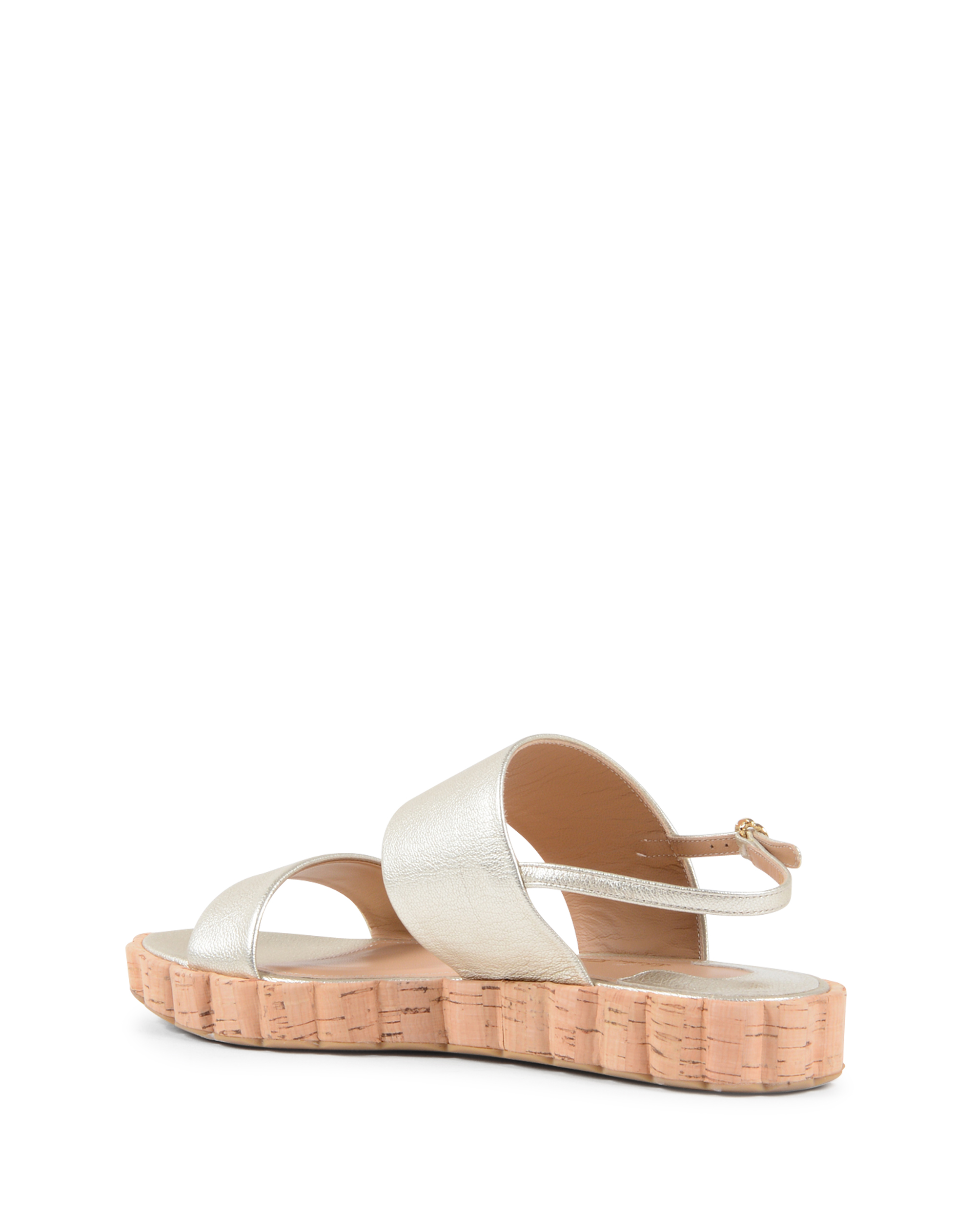 Salvatore Ferragamo Sandalo Con Plateau Donna Platino LUSIA