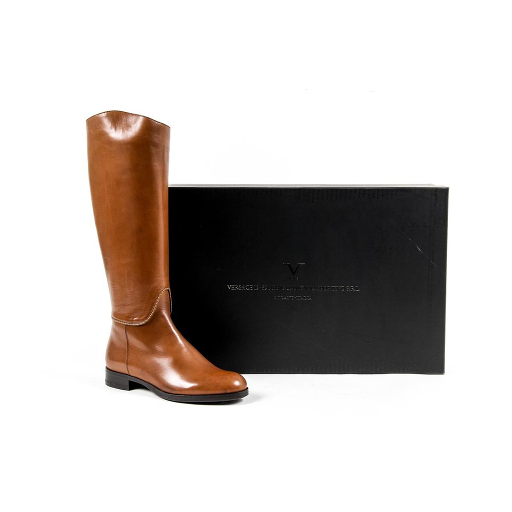 Stivale alto da donna V 1969 Italia B2414 SENZA C VITELLO MARRONE