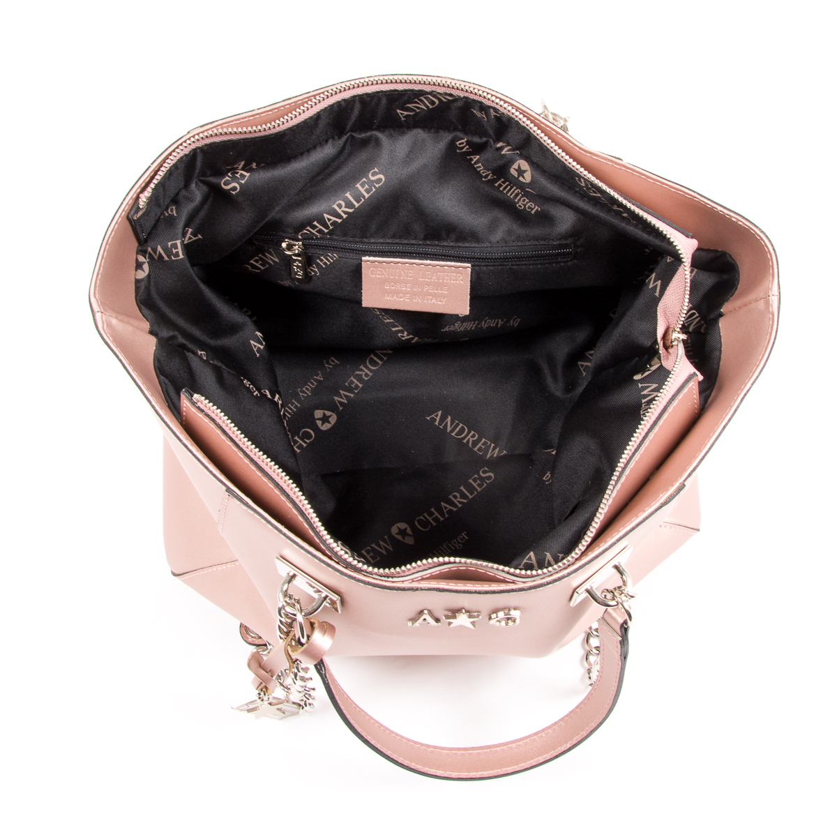 Borsa a mano da donna Andrew Charles rosa KEY