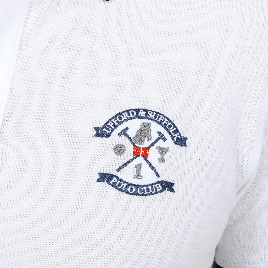 Polo da uomo a maniche corte Ufford & Suffolk Polo Club, colore bianco APACHE