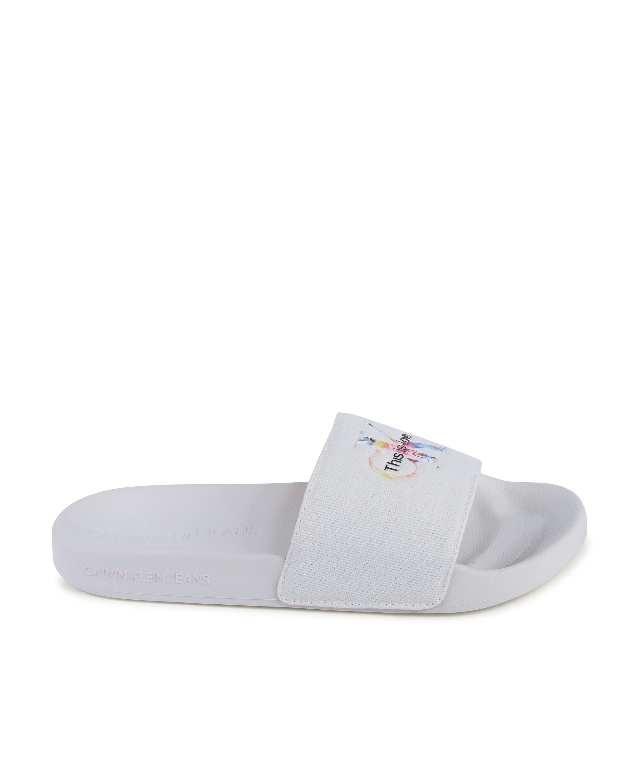 Ciabatte Calvin Klein da donna bianche YW0YW00849YAF