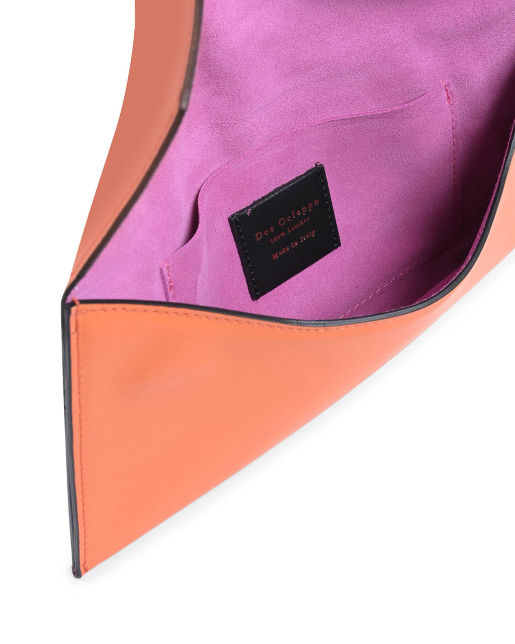 Pochette in pelle arancione