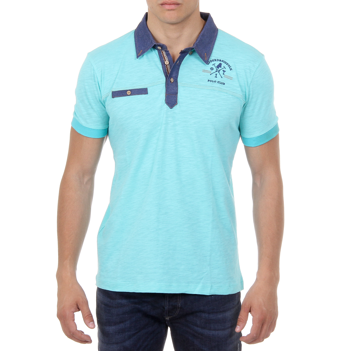 Polo da uomo a maniche corte Ufford & Suffolk Polo Club US007B MENTA