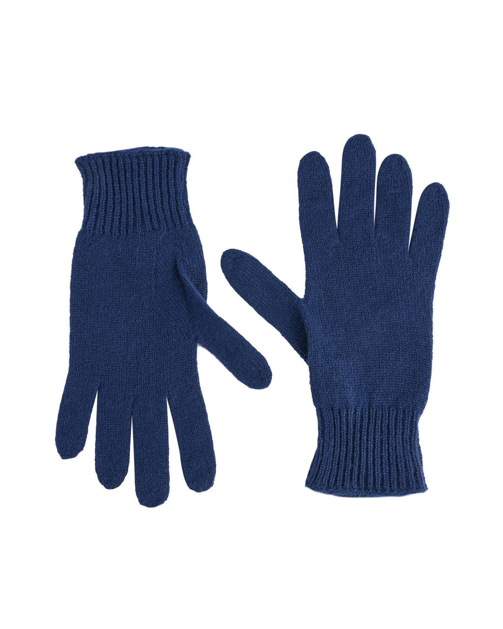 Guanti corti da donna in cashmere Crown of Edinburgh COE 001 BLU NOTTE
