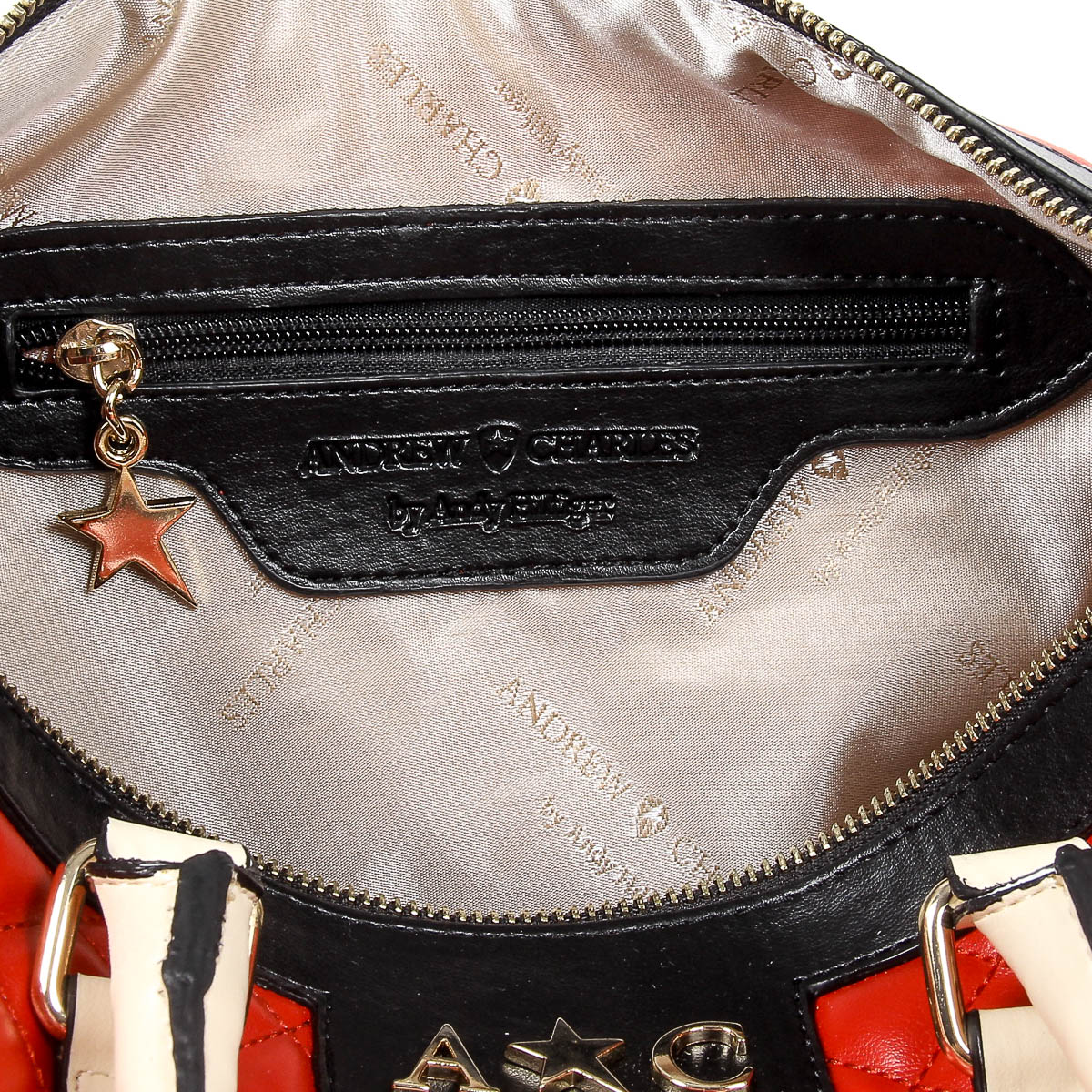 Borsa a mano da donna Andrew Charles, colore rosso ABBIE