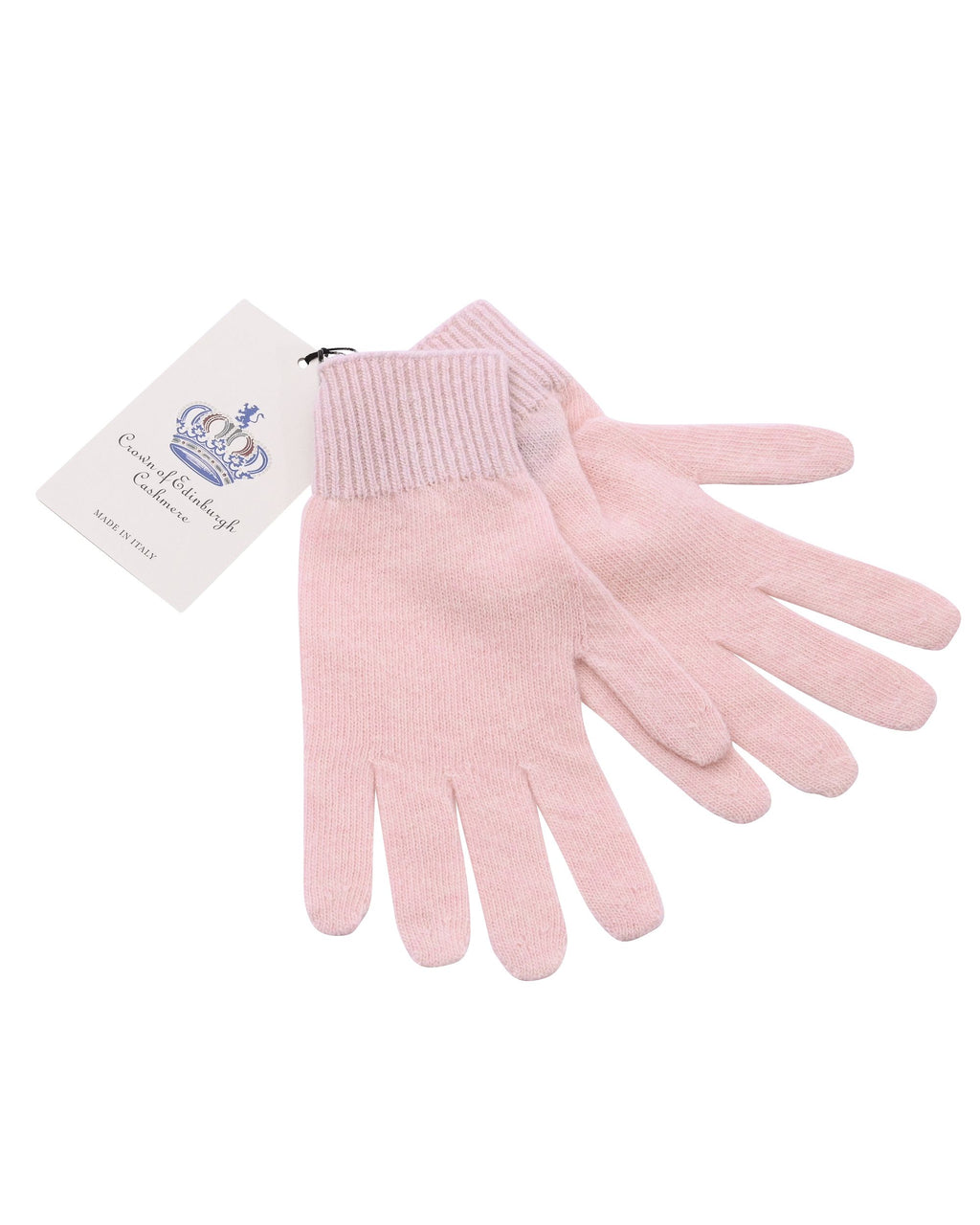 Guanti corti da donna in cashmere Crown of Edinburgh COE 001 ROSA