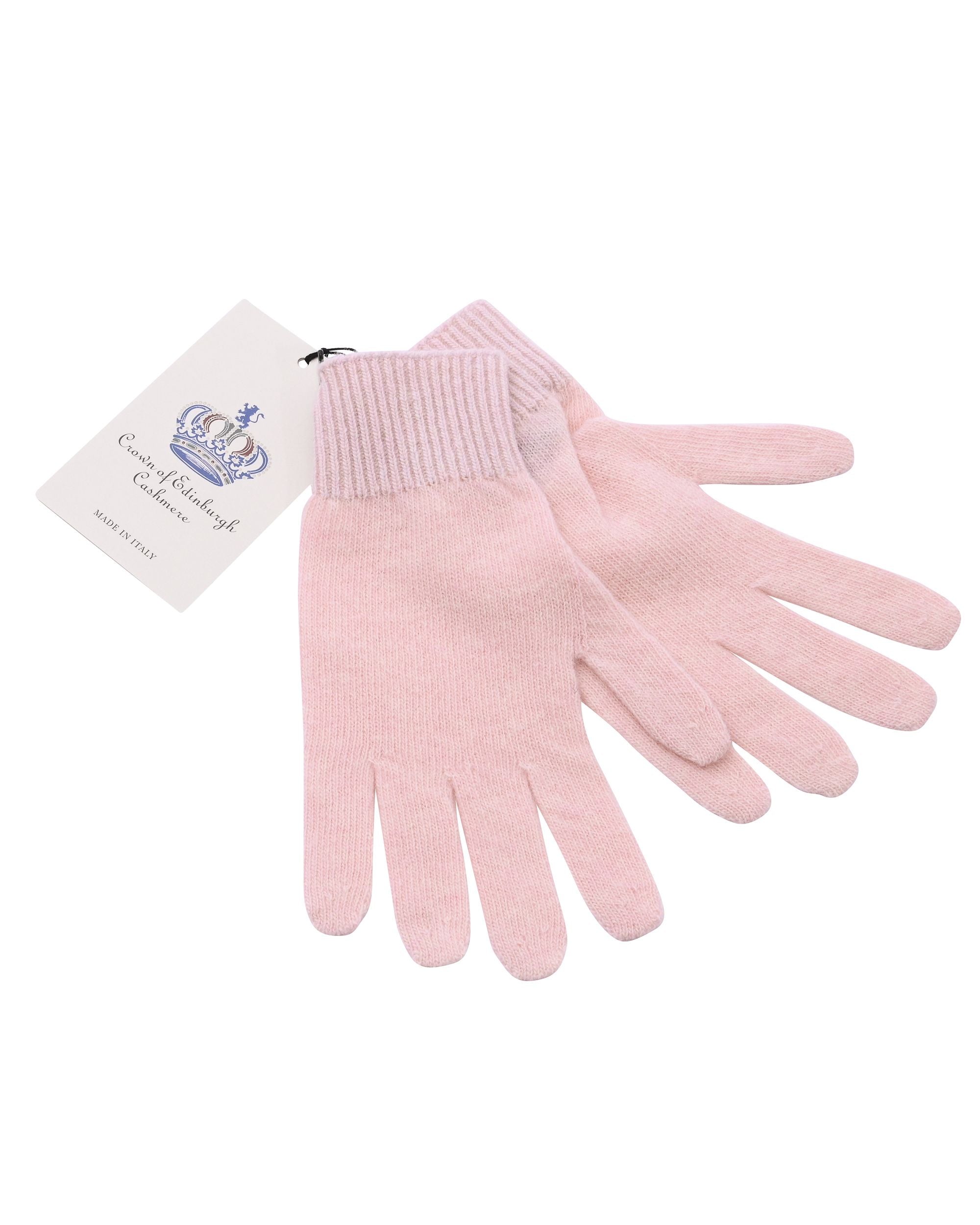 Guanti corti da donna in cashmere Crown of Edinburgh COE 001 ROSA