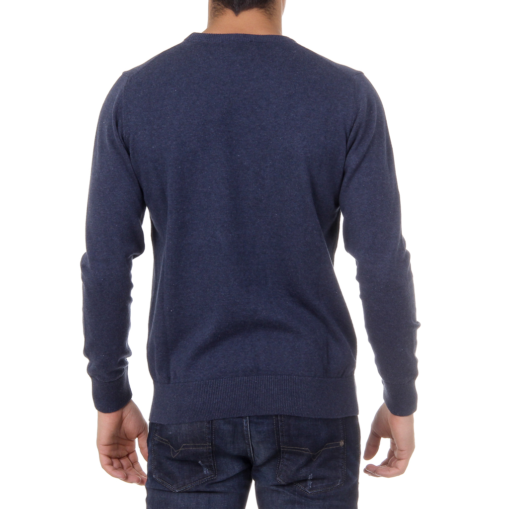 Maglione da uomo Ufford & Suffolk Polo Club a maniche lunghe con scollo rotondo PULLRUS100 BLU SCURO