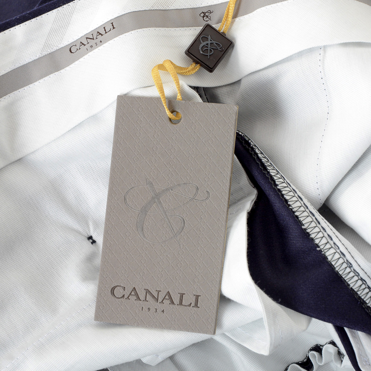 Pantaloni da uomo Canali blu scuro