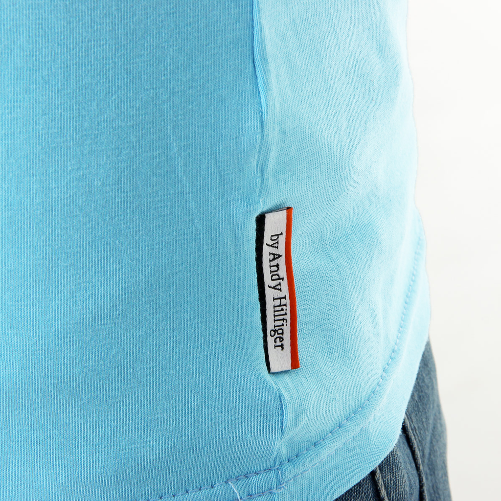 Andrew Charles T-shirt da uomo a maniche corte con scollo a V, colore azzurro KENAN